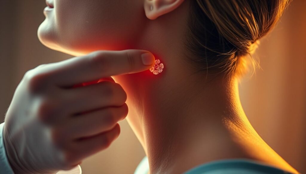 A doctor's hand gently manipulating the delicate otoconia, the tiny calcium crystals that have become dislodged from the inner ear. The patient's head is tilted, exposing the side of their neck, as the physician carefully guides the displaced particles back into their proper position within the vestibular system. Soft, warm lighting casts a soothing glow, while the background fades into a serene, out-of-focus blend of neutral tones. The scene conveys a sense of precision, care, and the gradual restoration of balance, both physical and emotional, as the patient embarks on the path to recovery from the debilitating effects of benign paroxysmal positional vertigo. A doctor's hand gently manipulating the delicate otoconia, the tiny calcium crystals that have become dislodged from the inner ear. The patient's head is tilted, exposing the side of their neck, as the physician carefully guides the displaced particles back into their proper position within the vestibular system. Soft, warm lighting casts a soothing glow, while the background fades into a serene, out-of-focus blend of neutral tones. The scene conveys a sense of precision, care, and the gradual restoration of balance, both physical and emotional, as the patient embarks on the path to recovery from the debilitating effects of benign paroxysmal positional vertigo.