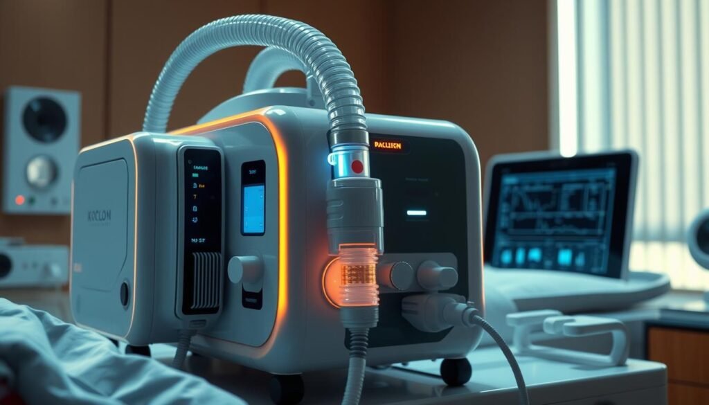 生成圖片：現代睡眠呼吸機通風系統